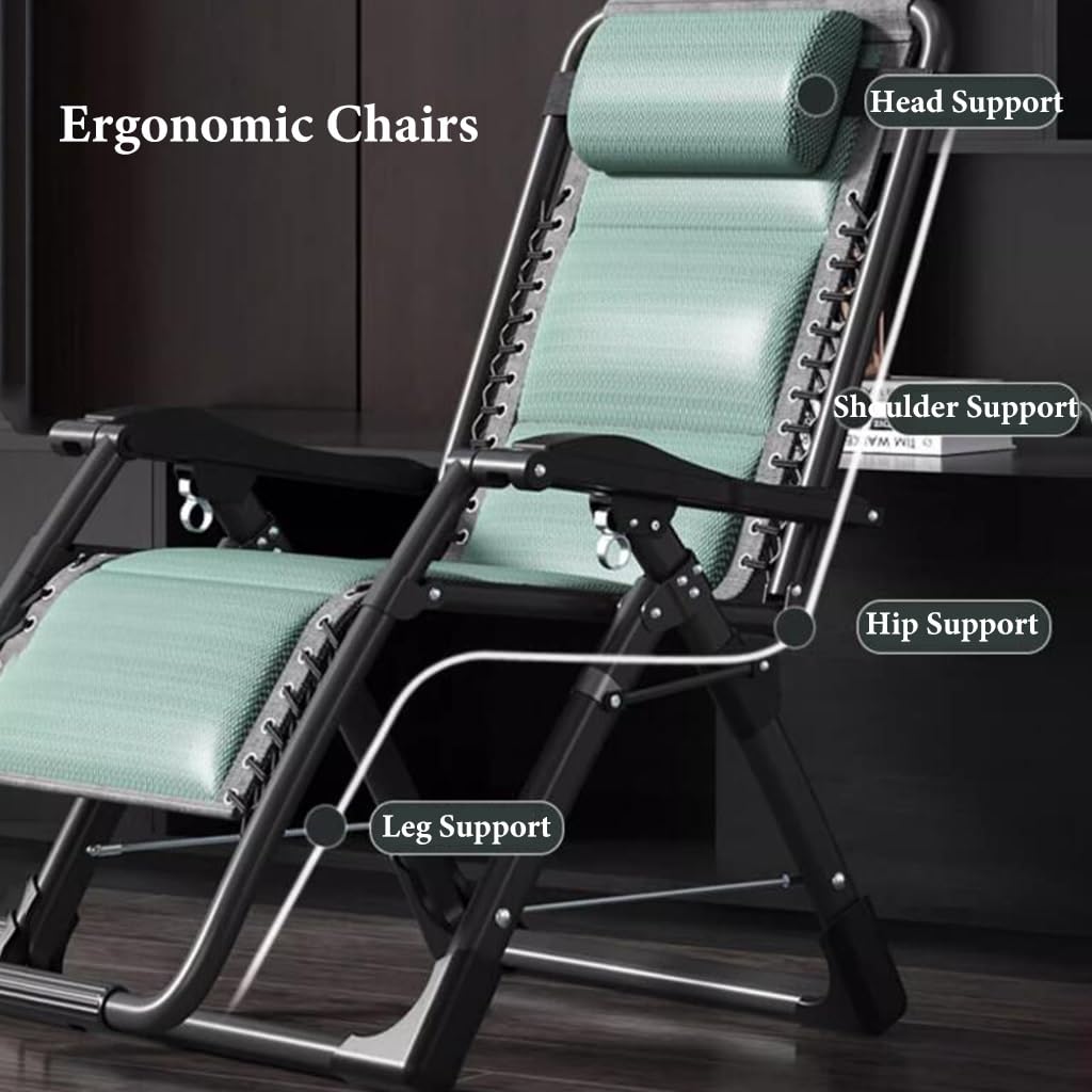 Fauteuil inclinable d'extérieur pliable zéro gravité avec porte-gobelet à angle réglable pour terrasse, plage, camping - Bleu