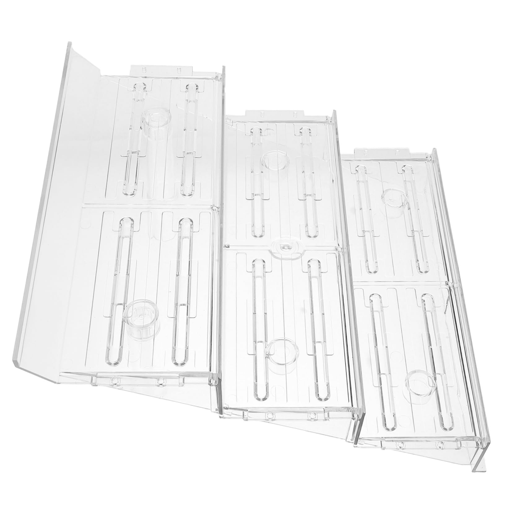 MUCKLILY Tiered Vegetable Rack Stand Supermarket Fruit Display for Efficient Setup and Compact Use Transparent Design for Enhanced Visibility of Produce