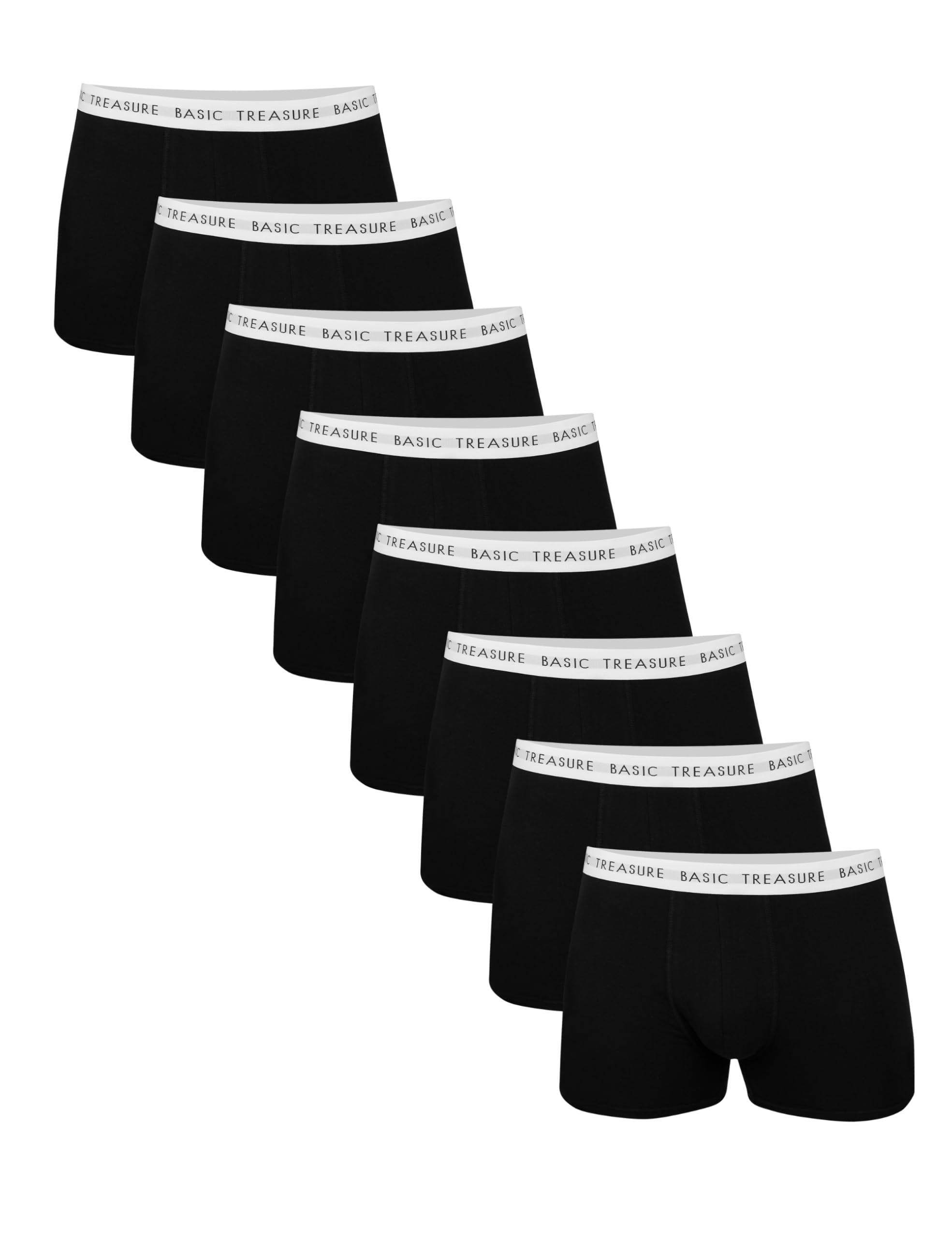 Basic Treasure 8/9er Pack Unterhosen Männer, Premium Baumwolle Boxershorts Herren, Retroshorts, Ohne Kratzenden Zettel (DE/NL/SE/PL, Alphanumerisch, L, Regular, Regular, Schwarz/Weiß)