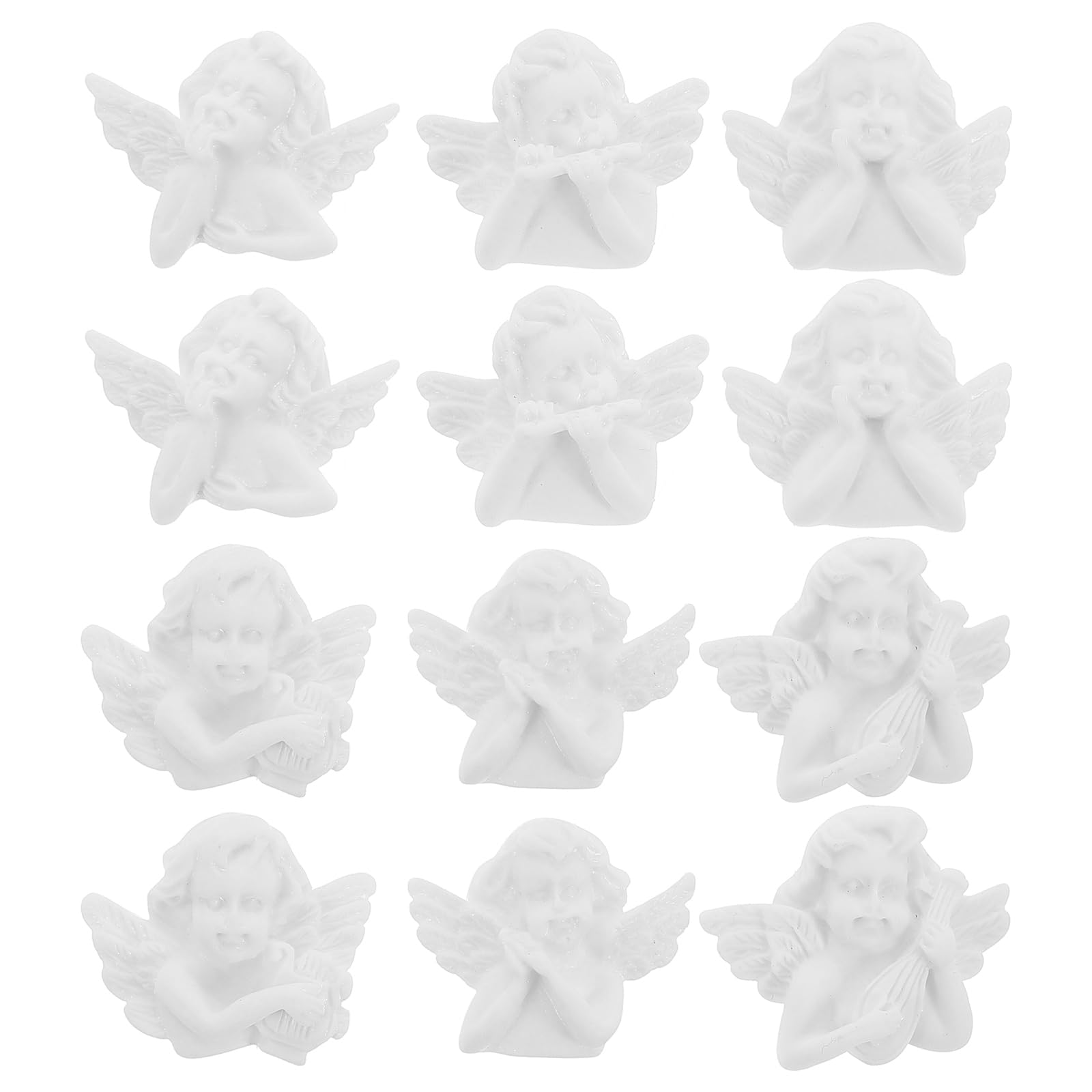 48 Piezas Adornos Decorativos De Ángel, Figuras de Ángeles 3.3 x 2.7 x 0.5 cm, Accesorios Angelito Decoración De Encantos De Resina Estatuillas De Adornos Europeos Ángel Adornos a Estatuilla