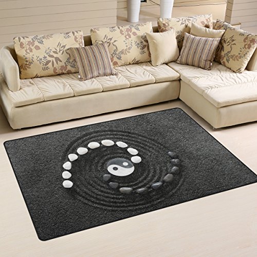 COOSUN Pierres Zen Tapis Tapis antidérapant Tapis Paillassons pour Salon Chambre 152,4 x 99,1 cm (60 x 39 Pouces) 60 x 39 Pouces Multi