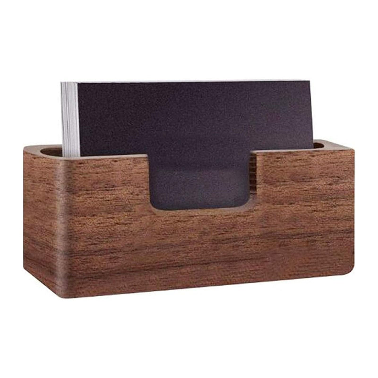 Fzyozzdpasl Brown Business Card Holder Creative Desktop Wooden Business Card Case Holder For Office Home