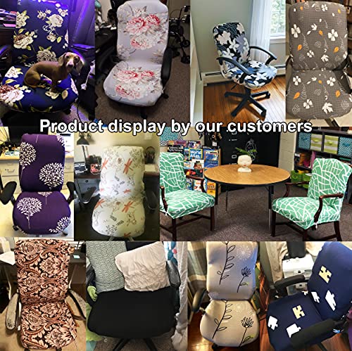 Womaco Printed Office Chair Covers, Stretch Computer Chair Cover Universal Boss Chair Covers Modern Simplism Style High Back Chair Slipcover (Green Stone, Large) #TOP5