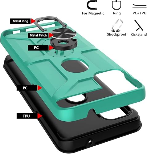 Miniatura 10 de Jeylly Funda para teléfono Motorola One 5G Ace, Moto One 5G Ace, funda de grado militar, a prueba de golpes, flexible, TPU, resistente funda