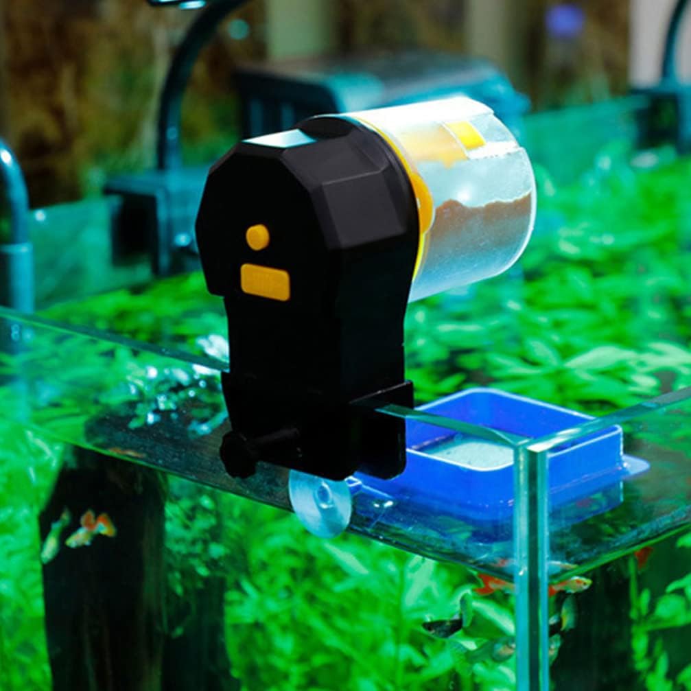 Toddmomy 1set Automatic Fish Feeder for Aquarium Timer Device for and Turtle Spacious Food Box Design No Battery Required for Weekend Use