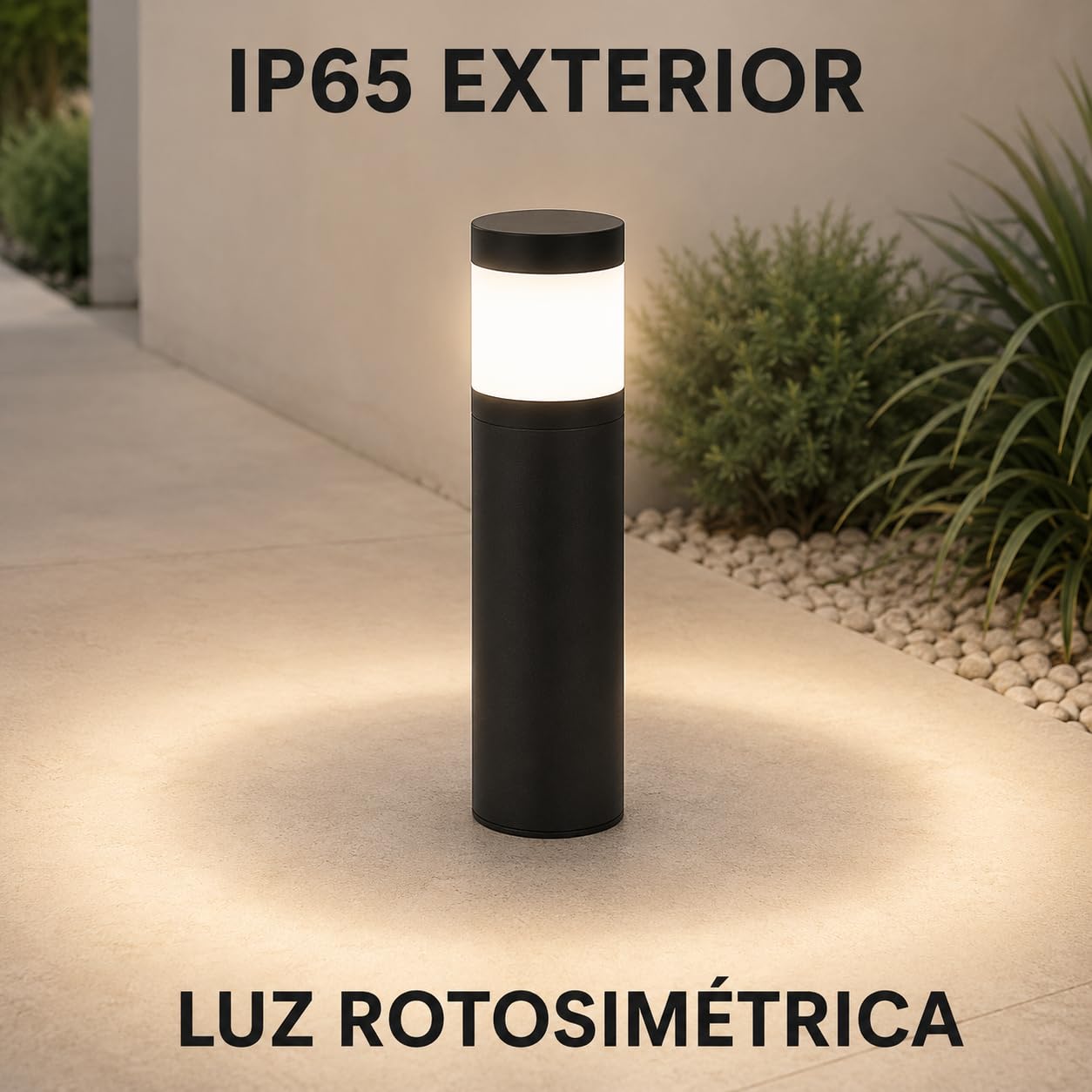 Ikona Lámpara de Jardín Exterior, Negro, LED SMD 7W | Aluminio, 3000 K/4000 K, IP65, Ideal para Jardines y Terrazas