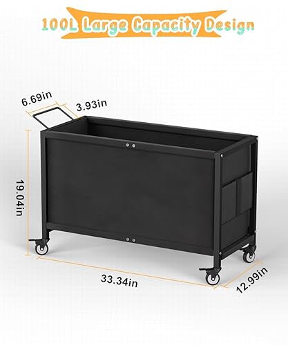Miniatura 5 de Caja de juguetes grande para niños de 100 litros con ruedas, organizador de almacenamiento de baúl de juguetes para niños pequeños, niños, niñas,
