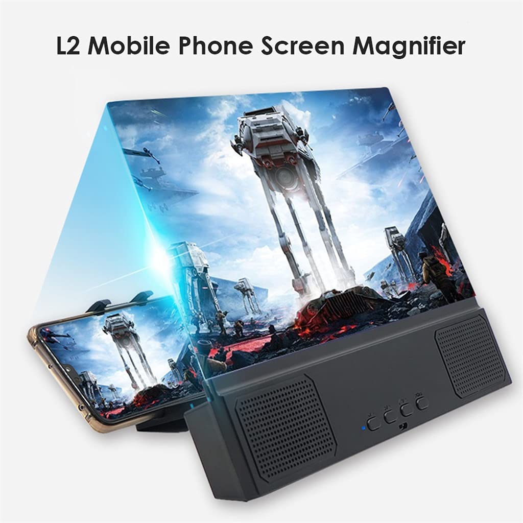 Lente di ingrandimento per schermo, supporto pieghevole per amplificatore per telefono cellulare da 30,5 cm, per video e visione di film