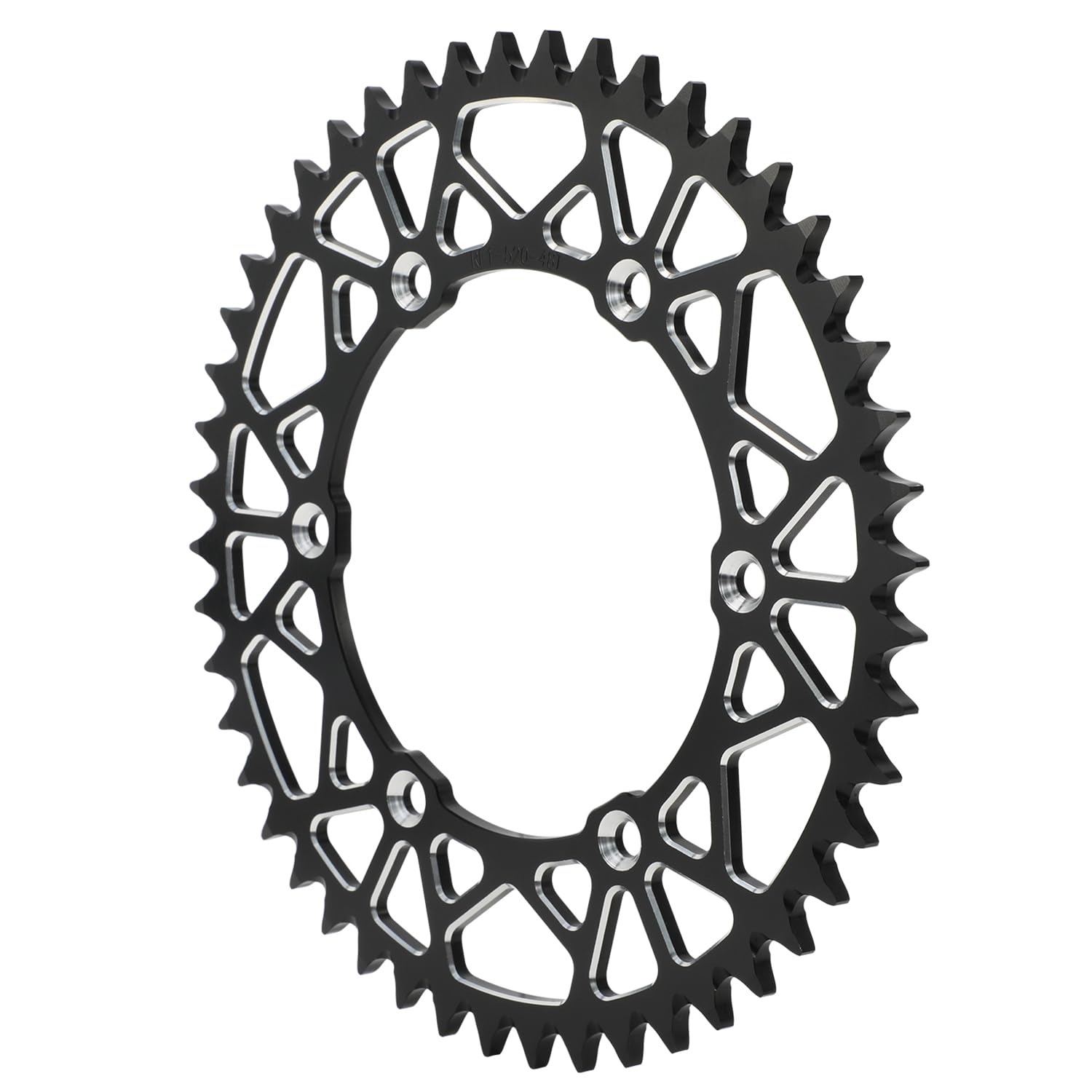 Dirt Bike Sprocket,7075 Aluminum Alloy 48T Chain Sprocket CNC for Dirtbike YZ250F 01-24/YZ250 YZ125 WR250F 99-24/YZ450F WR450F 03-24/YZ250FX YZ450FX YZ400F WR250R WR250X WR400F TTR230 - Black