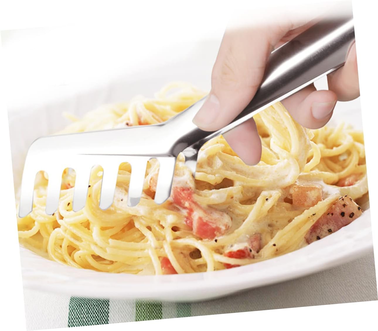 Alipis Stainless Steel Food Tongs Set Heat Resistant Pasta and Salad Serving Tongs Kitchen Utensils for Cooking and Grilling for Home Chefs