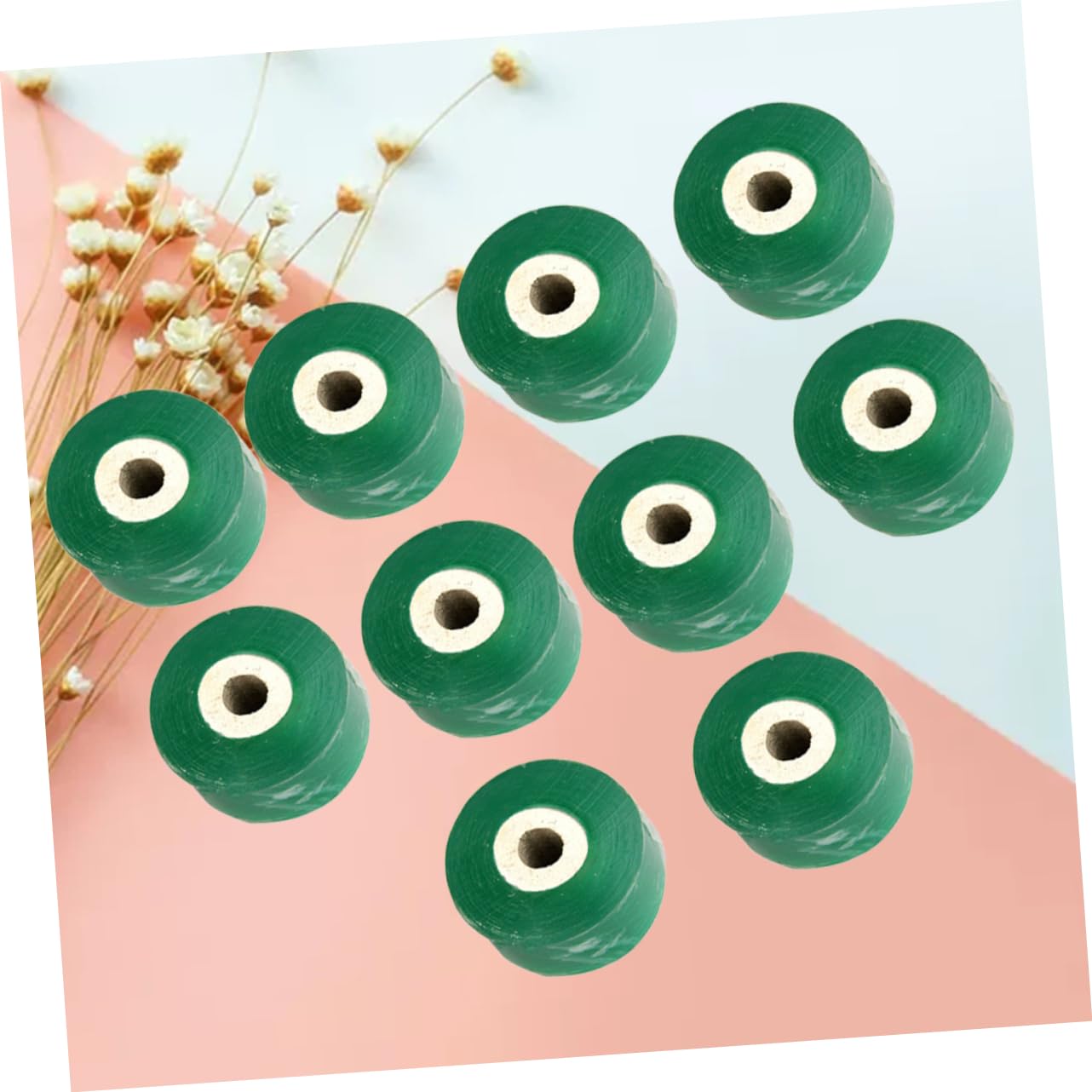 ifundom Ruban de Greffage 10 Pcs en PE Vert, Film Élastique | Plantes, Floristerie et Greffage, Résistant à L’eau, pour Noix et Fruits à Noyau