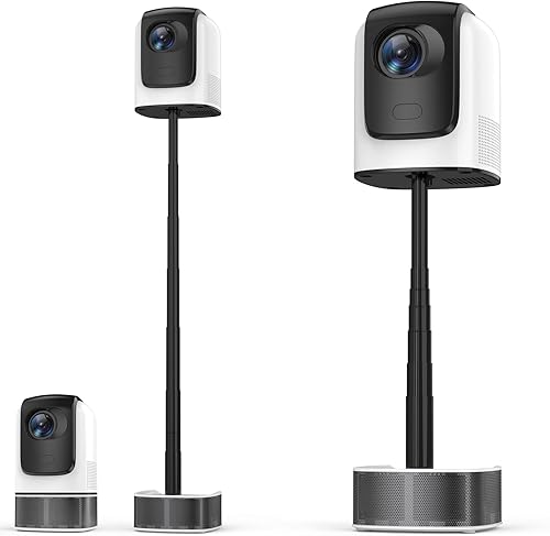 Unitedtime Proyector con soporte integrado con WiFi y Bluetooth nativo 1080p soporte 4K, para cine en casa compatible con HDMI, USB, PC, TV Box, iOS