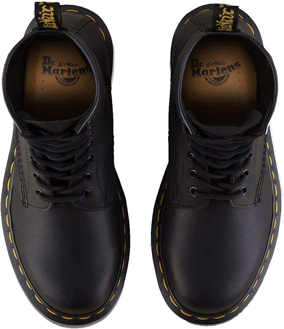 Dr. Martens Unisex 1460 Greasy Leather 8 Eye Boot, Black, 11 Women/10 Men