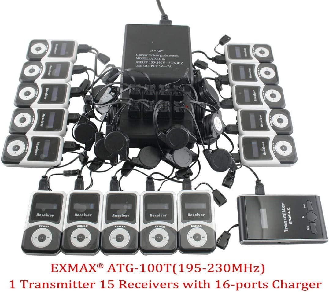 EXMAX® ATG-100T 195MHz Wireless Tour Guide System - Dettaglio