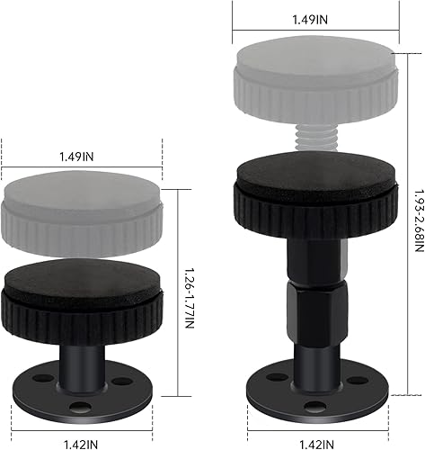 Miniatura 2 de LveSunny 4PCS Headboard Stoppers Black Adjustable Bed Frame Anti-Shake Tool for Wall Beds Sofas No Creaking Protect The Wall from Banging Easy to