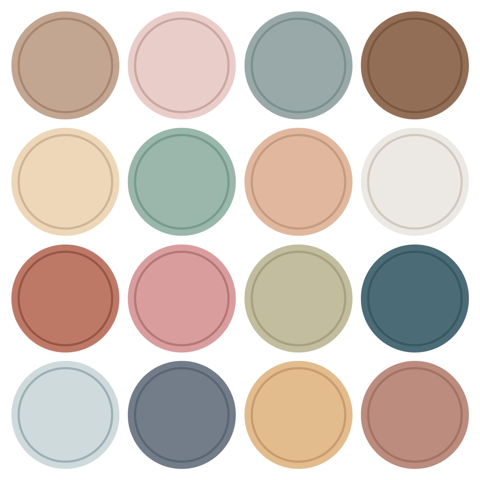 AnyDesign Boho Round Cutouts with 100Pcs Glue Points 16 Colors Circle Shape Paper Cut-Outs Colorful Round Cutting Bulletin Board Decor for Back to School DIY Craft Art Home Party Favor, 80Pcs