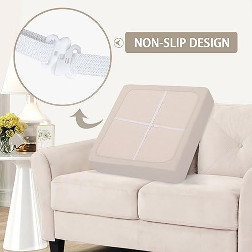 Miniatura 5 de SearchI Fundas elásticas de cojín de repuesto para sofá y silla, funda de asiento jacquard con celosía de diamante para sofá seccional, protector de