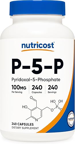 Nutricost P5P Vitamina B6 Suplemento 100 mg, 240 cápsulas (piridoxal-5-fosfato) – Vegetarian, Sin OMG, Gluten