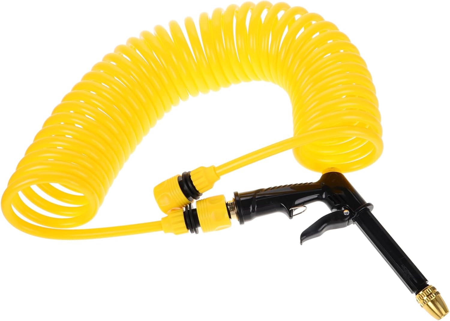 Luxshiny Expandable Garden Hose with Spray Nozzle 50ft Collapsible Marine Water Pipe Flexible Coiled Hose for Boat Wash