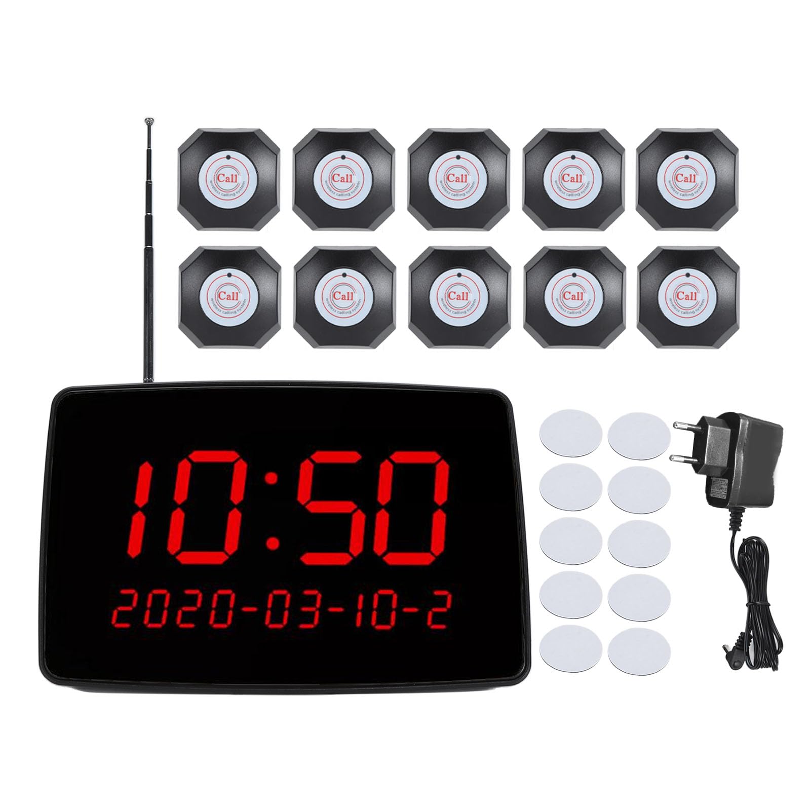 di Pulsanti di Chiamata del Ristorante, Versatile Visualizzazione 'ora del di Chiamata del Cameriere per l'hotel (Spina UE 100‑240 V)