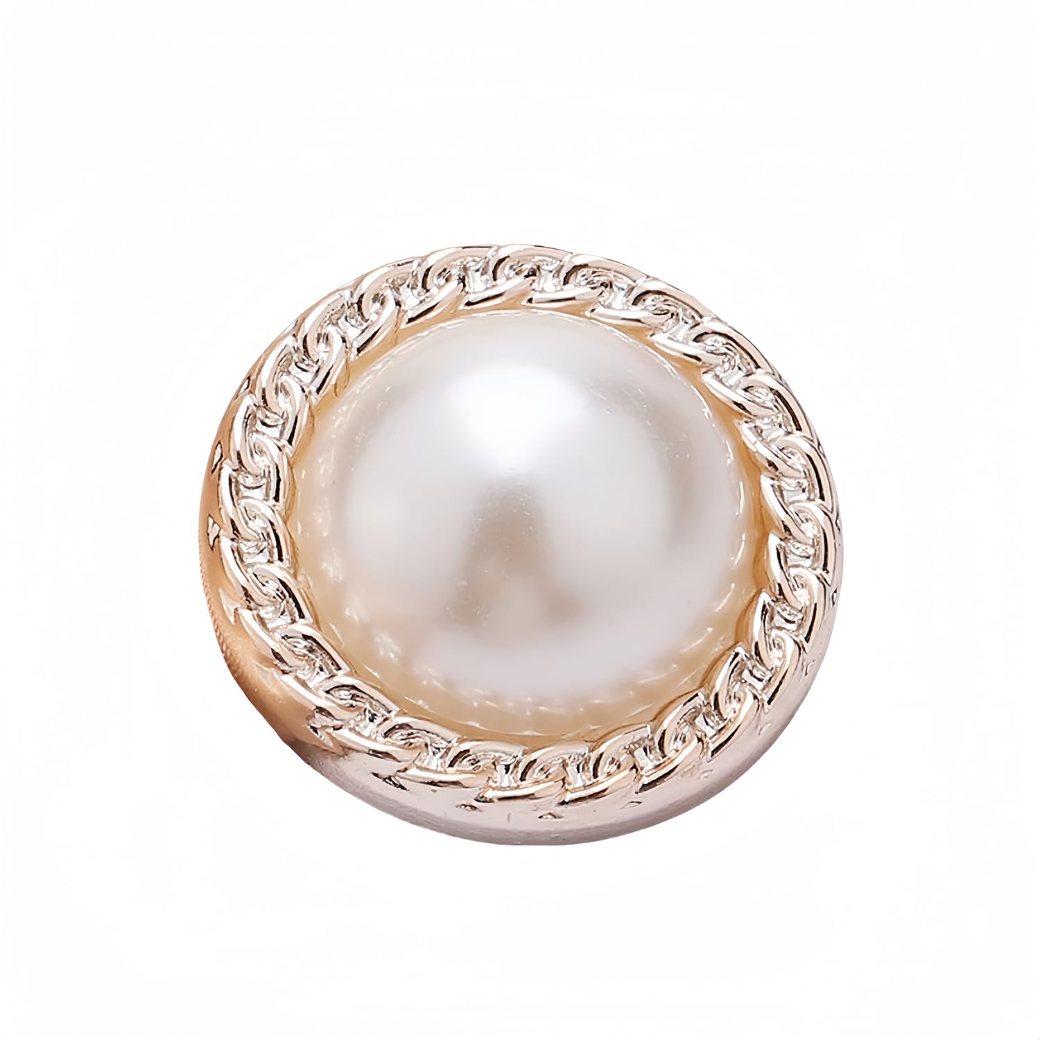 10 PCS Gold White Pearl Buttons Fastener - Versatile Sewing Accessories for DIY Garment, Clothing, Handmade Projects, and Scrapbooking