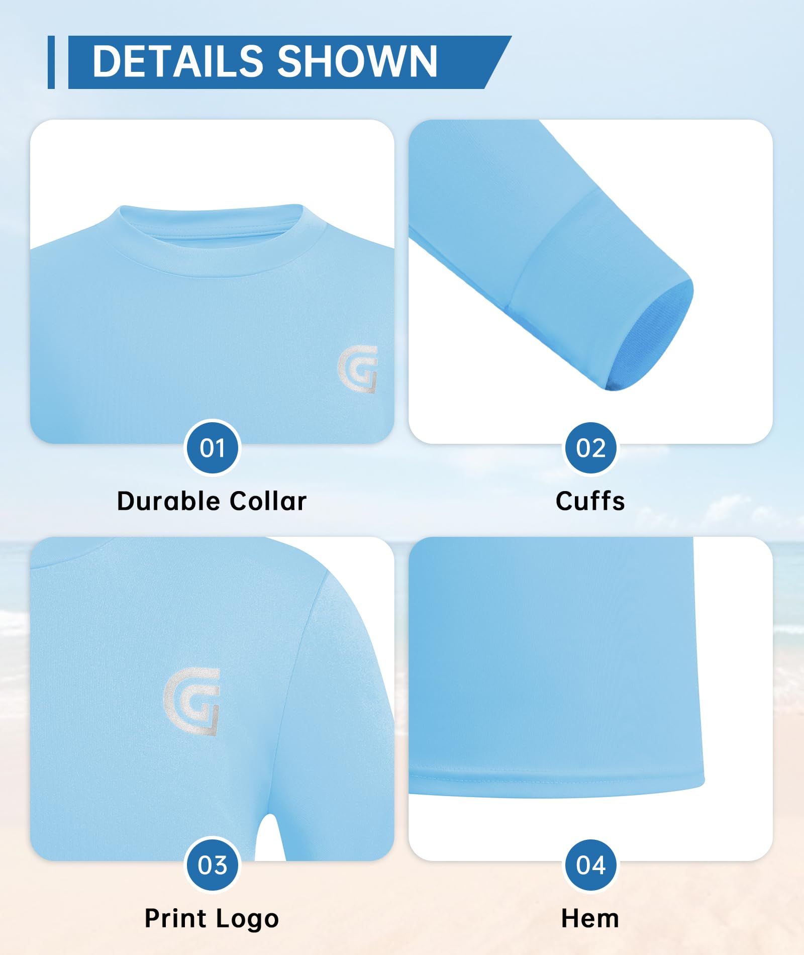 ZITY 3er Pack Kinder UV Shirt Jungen Langarm Schwimmshirt UPF50+ Schutzkleidung Schnelltrocknende Wasser Rash Guard Durchlässige Badeshirt