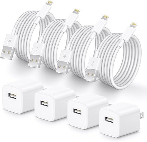 Cargador Lightning para iPhone，[Certificado MFi] Cargador USB para teléfono con cable de carga de 6 pies para iPhone 14 13 12 11 Pro/Pro Max/SE