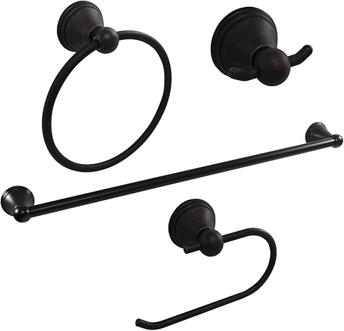 Miniatura 1 de Formosa Design Hardware - Juego de accesorios de baño clásicos de 4 piezas (bronce oscuro)