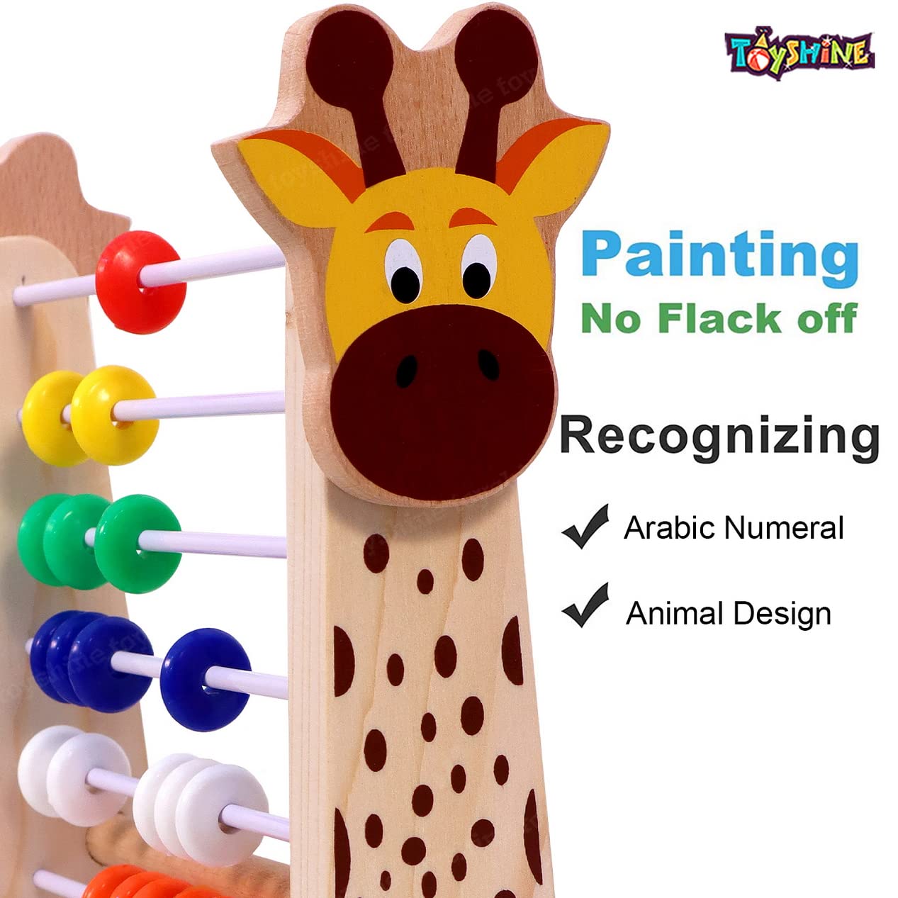 Toyshine Giraffe Wooden Abacus And Learning Play Center - Multi Color, Kid - Image 3 thumbnail
