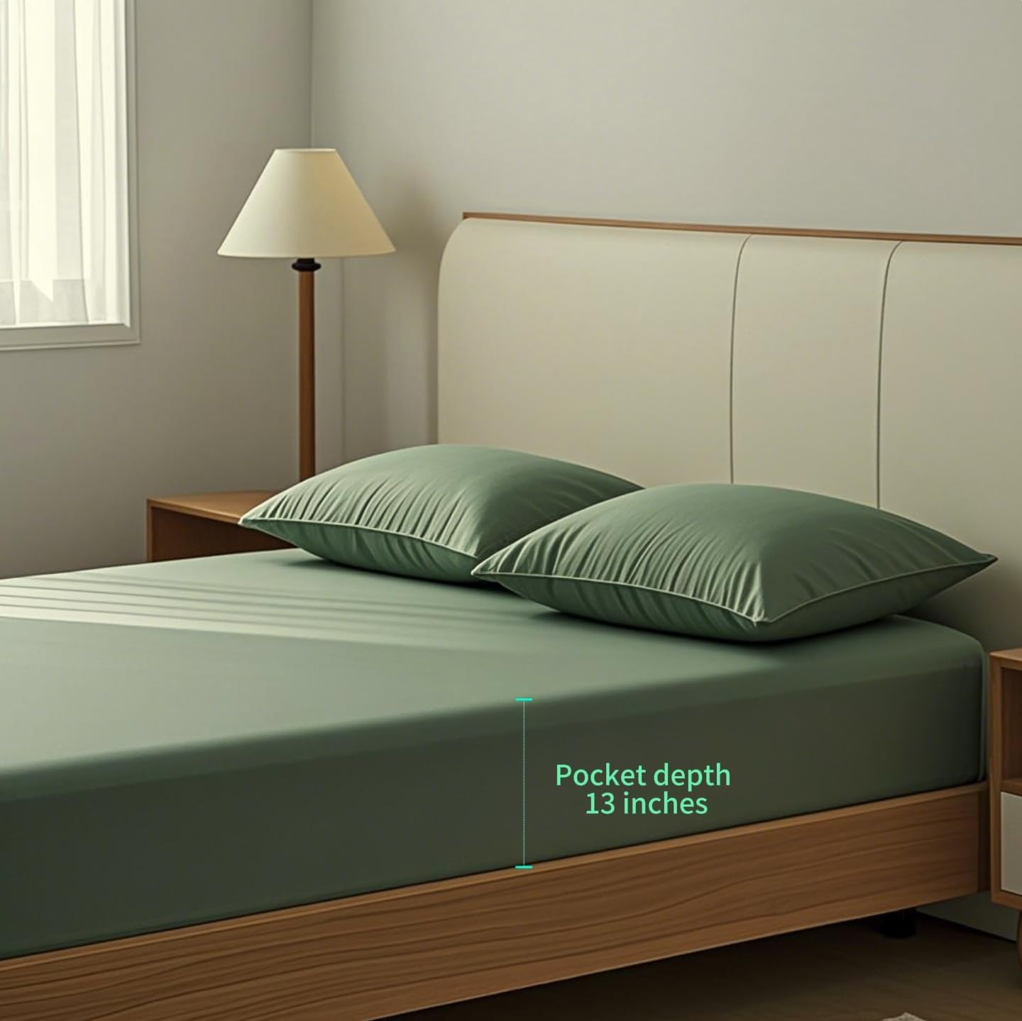 NAGS® Grounding Sheets,Grounding Bedding Sheet, Soft Cotton with Pure Silver Fitted Grounded Sheet for Improved Sleep,Pain Relief (Green, King, 78 * 80 * 13.5inch)