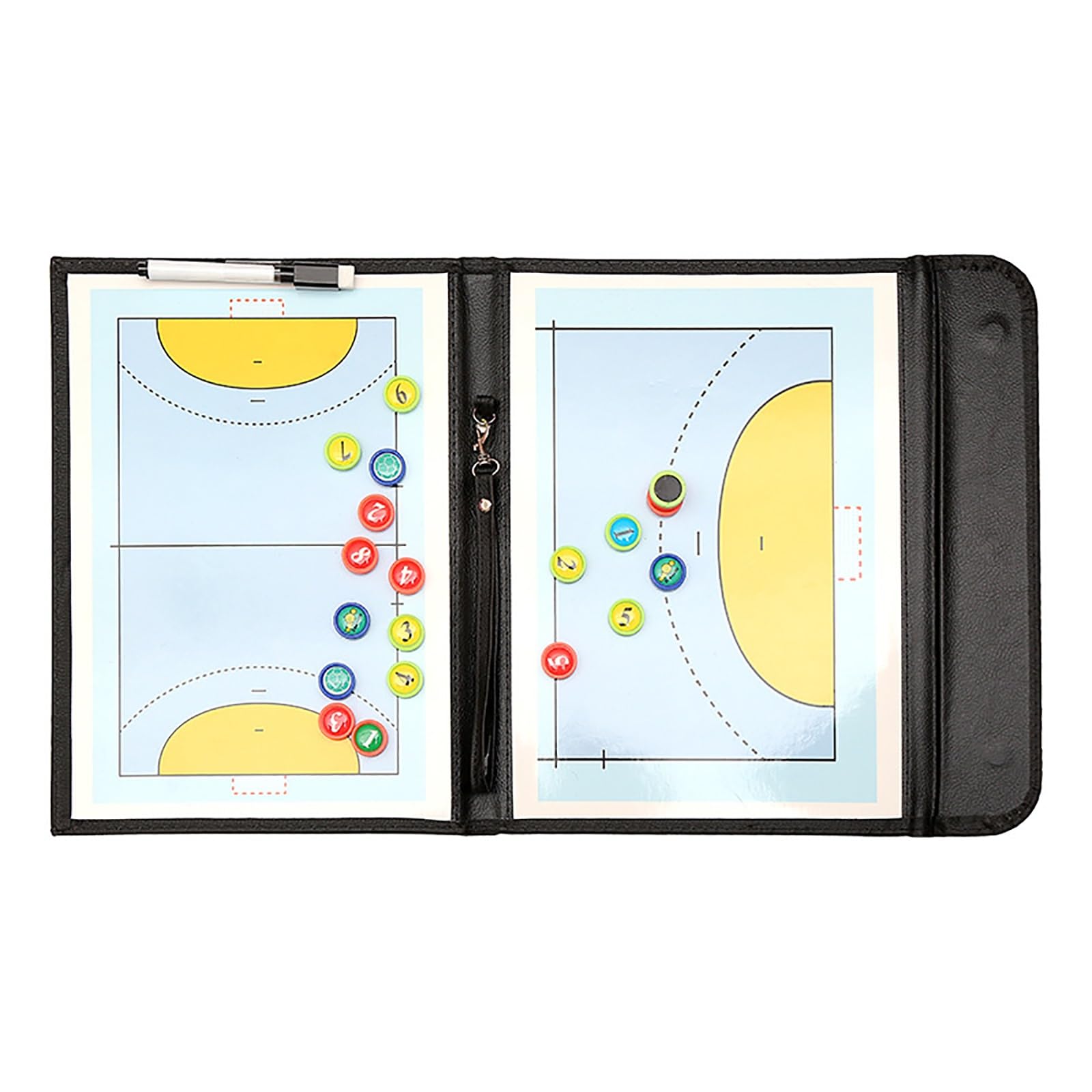 Tablero de Entrenamiento de Balonmano, Tablero Táctico Magnético de Balonmano, Portapapeles de Estrategia Plegable para Entrenadores, Impermeable y Duradero, para Instrucción Docente