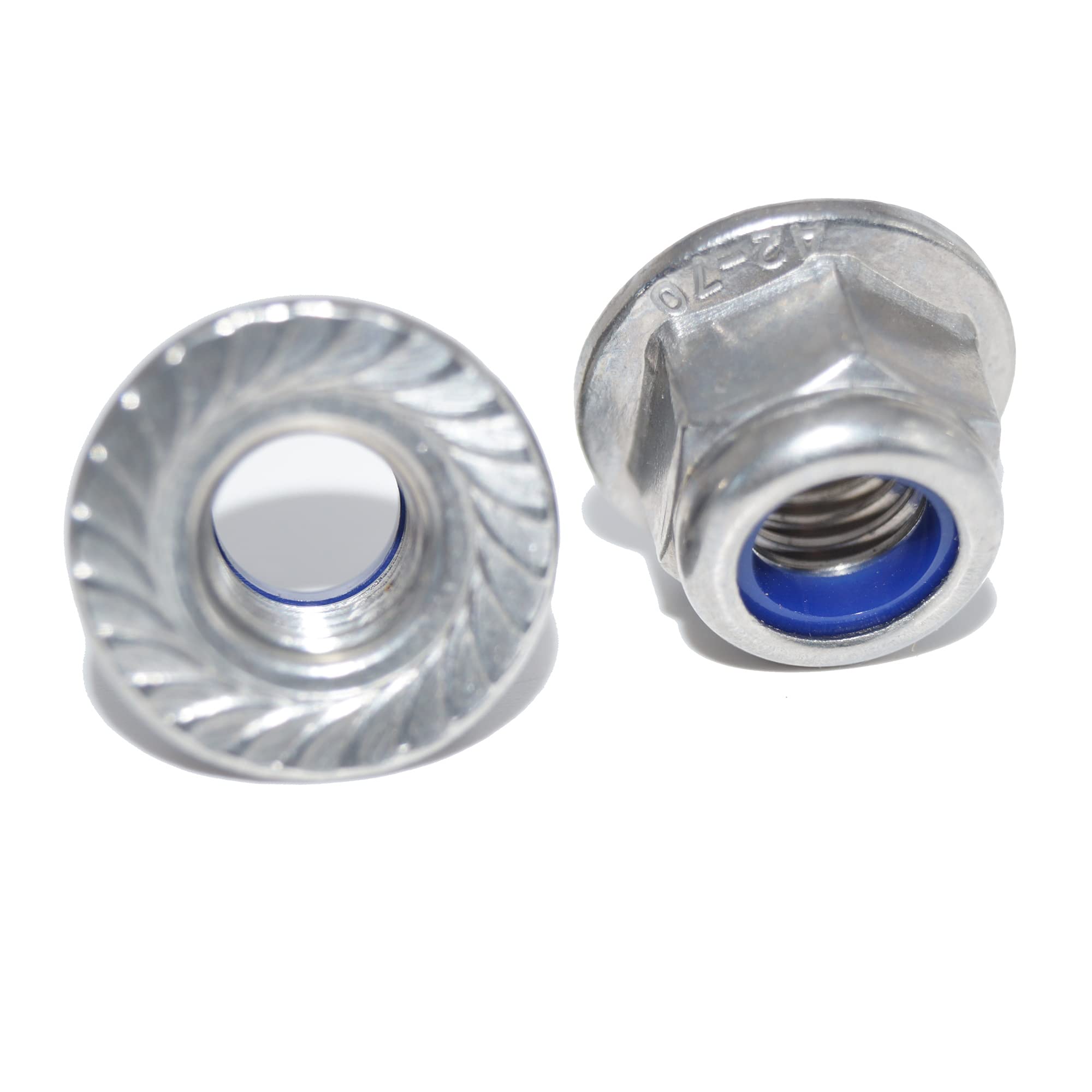 Gleitmo - Tuercas de brida M12, 20 unidades, autofijantes, con dentado de bloqueo DIN 6926, acero inoxidable A2, tuercas hexagonales V2A, tuercas de seguridad A2