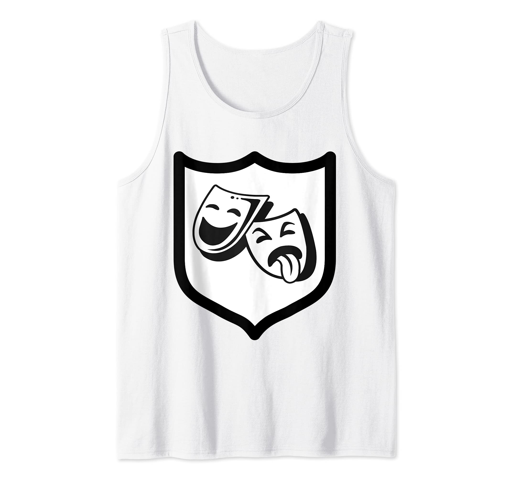 Drama Faces Shield Musical Play Tank Top, White