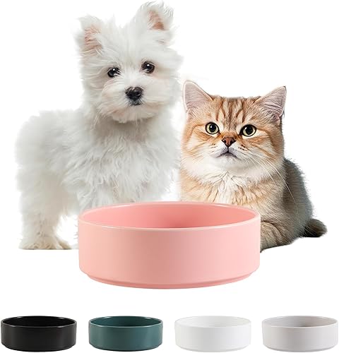 Miniatura 13 de Cuenco de cerámica para perros para comida y agua, cuenco comedero para mascotas para perros y gatos pequeños, plato de alimentación de cerámica