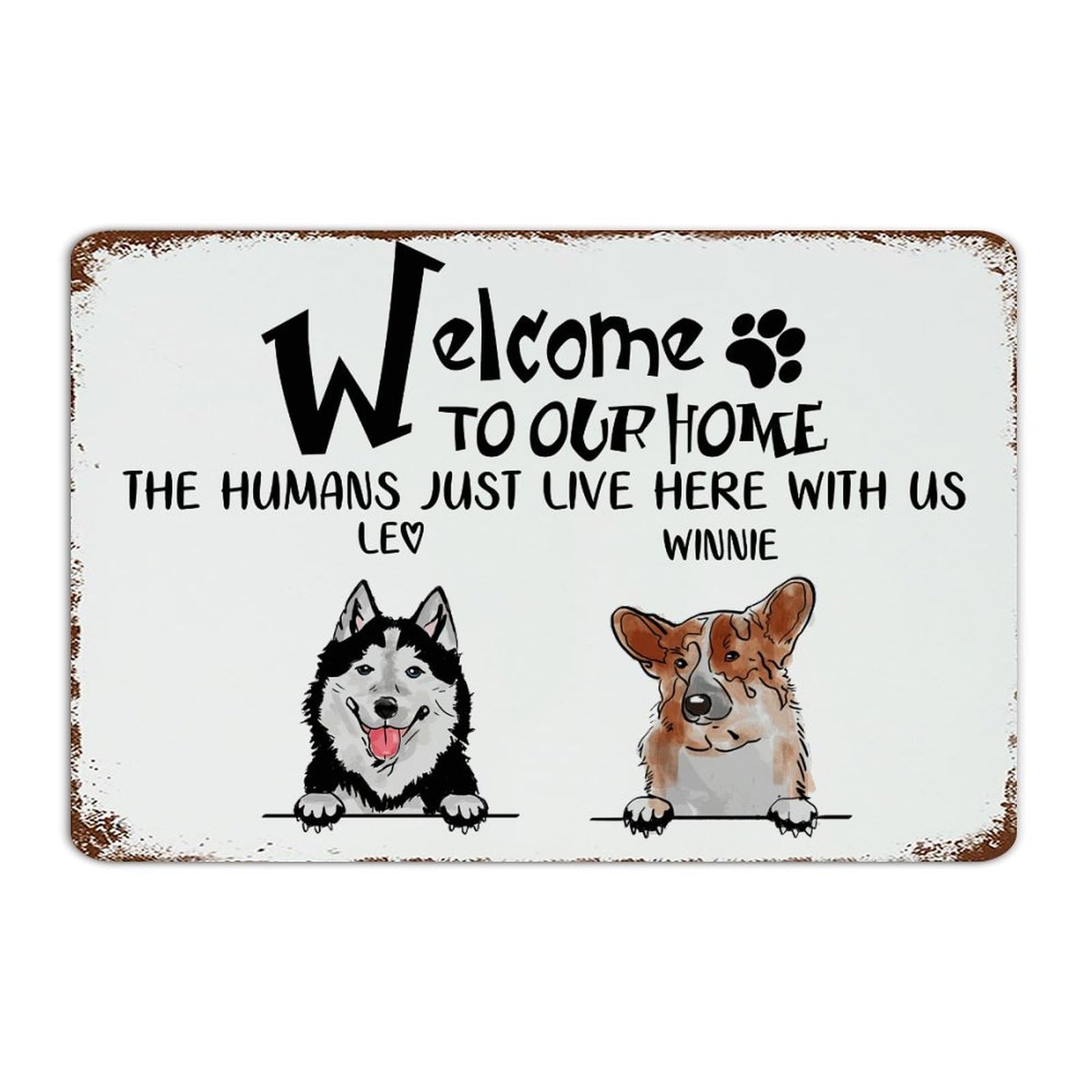 Décoration murale Welcome to Our Home plaque métal pour café