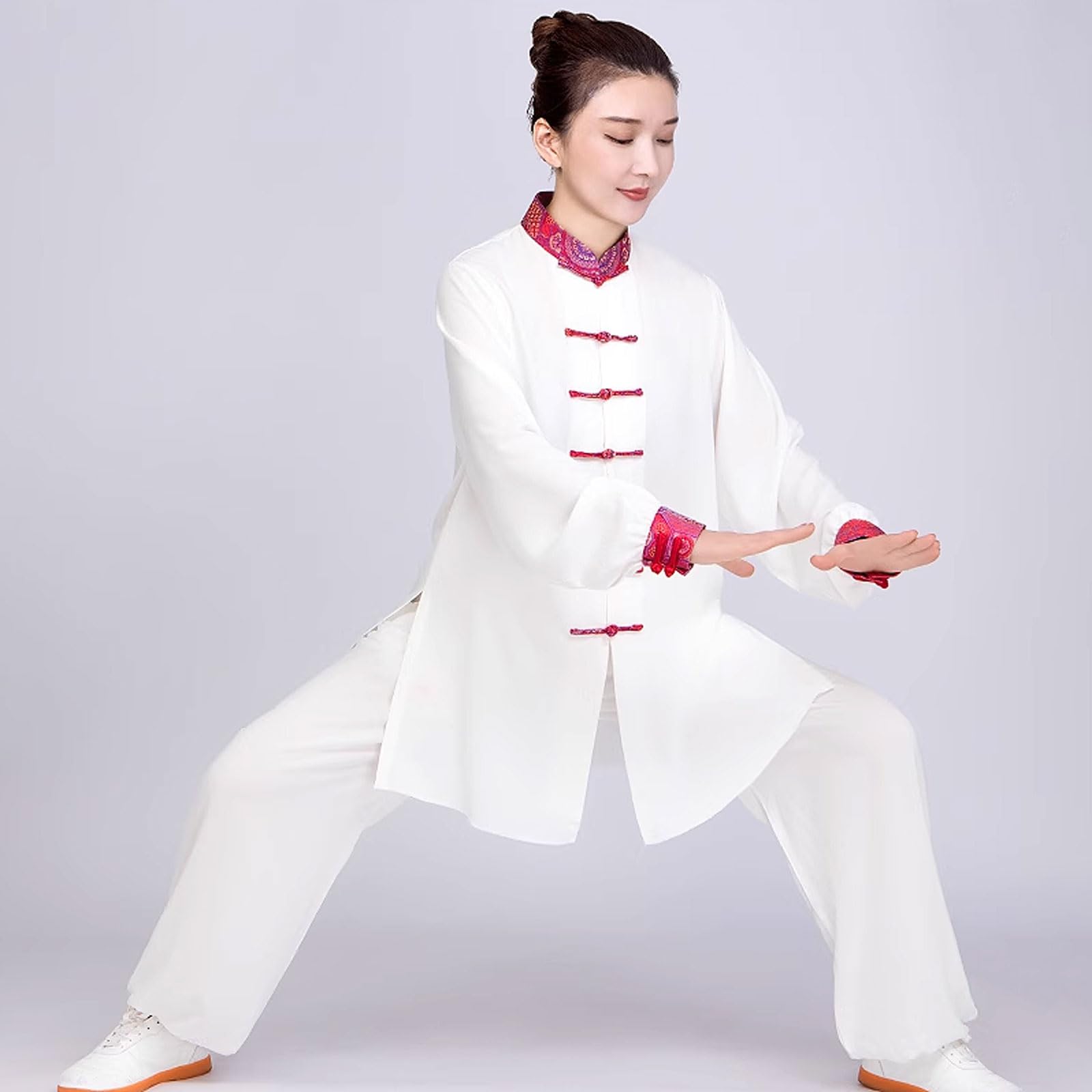 Chinesische Kampfkunst Training Kleidung,Herren Kungfu Tang Anzug,Damen Tai Chi Trainingsanzug,Wing Chun Taichi Uniform,Unisex,Atmungsaktiv,geschmeidig,für Meditation und Qigong