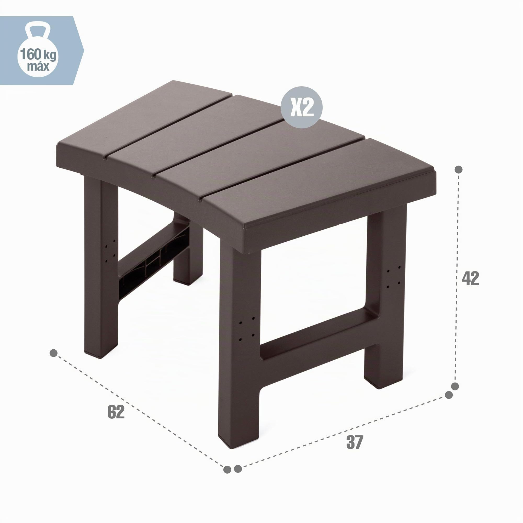 Intex Pack 2 Bancos modulares para Exterior SPA Circular 4 Personas, Altura Asiento 42 cm, Diseño configurable, Polipropileno con protección UV, Soportan 160 kg, Montaje sin Herramientas (55095)