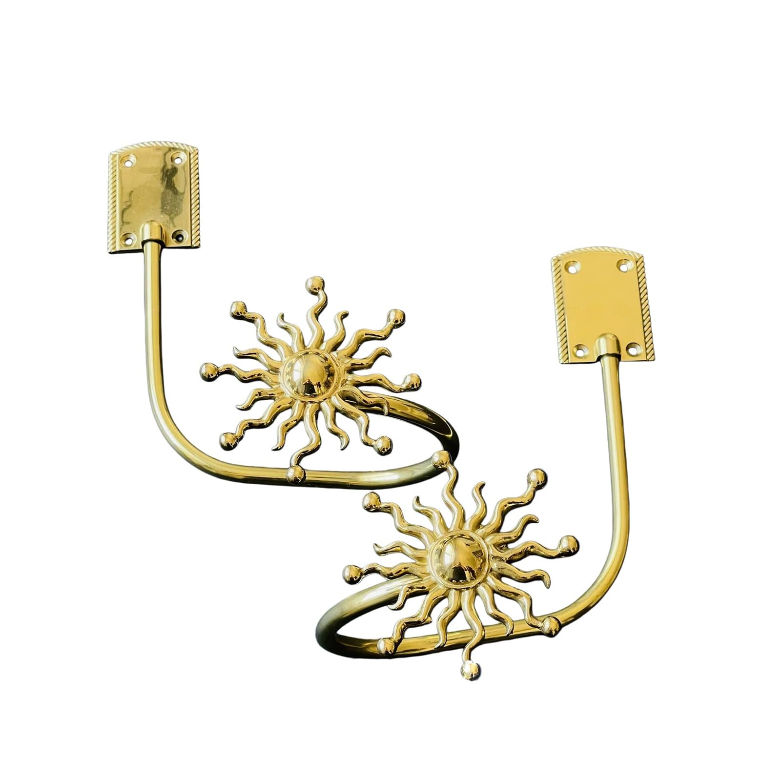 Curtain Holdbacks - Set of 2 Modern Farmhouse Holdback for Drapes, Hooks for Walls, Curtains Tiebacks Wall Mount, Brass Curtain Pullbacks Hook