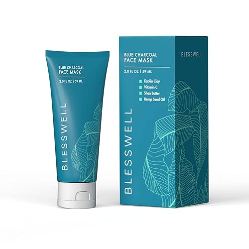 Miniatura 3 de Blue Charcoal - Mascarilla facial de limpieza natural para hombres, reducción de poros, hidratante de la piel, iluminadora, arcilla y carbón, para