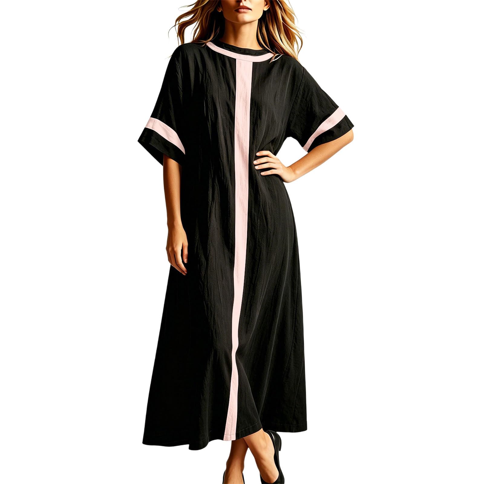 2026 Chemise Longue Bicolore Coupe Ample Style décontracté Confortable pour Femme Tenue Quotidienne dédiée aux journées Estivales