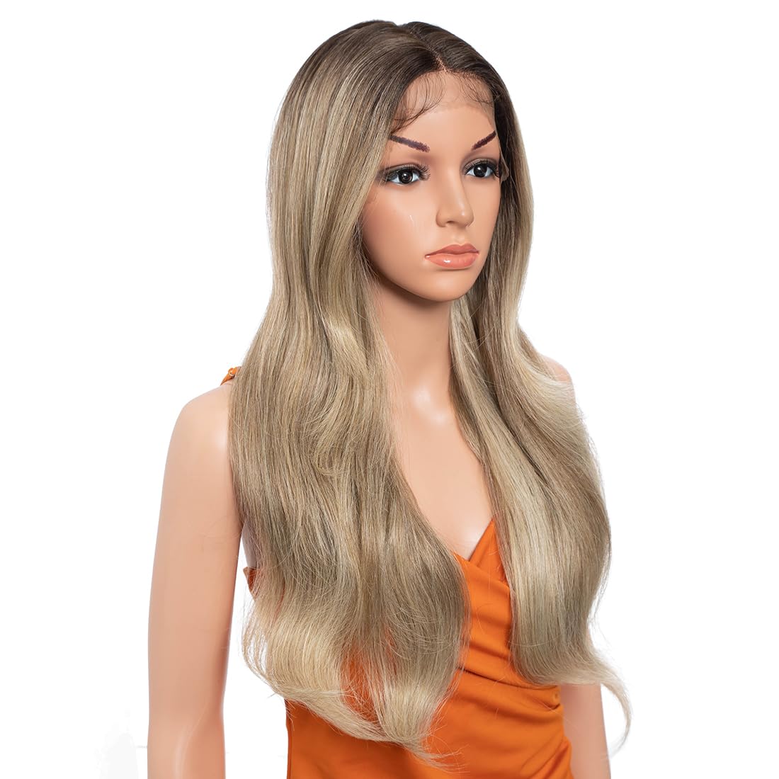 Highlight Lace Front Wigs Synthetic Body Wave Wear 13x4x1 T-Part Lace 24 Inch Pre-Plucked HD Glueless Ombre Lace Front Wig for Black Women TATHL 10A/6C/24J - Image 3