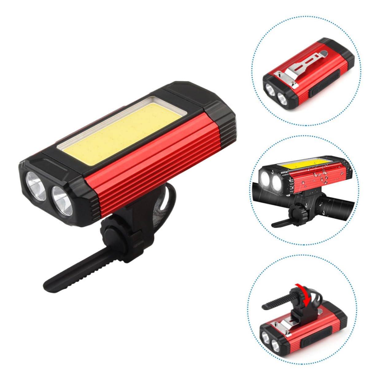 BESPORTBLE Rechargeable Bike Headlight with High Brightness LED Lighting Modes Long Working Safety Light for Cycling for Night Rides and Commuting