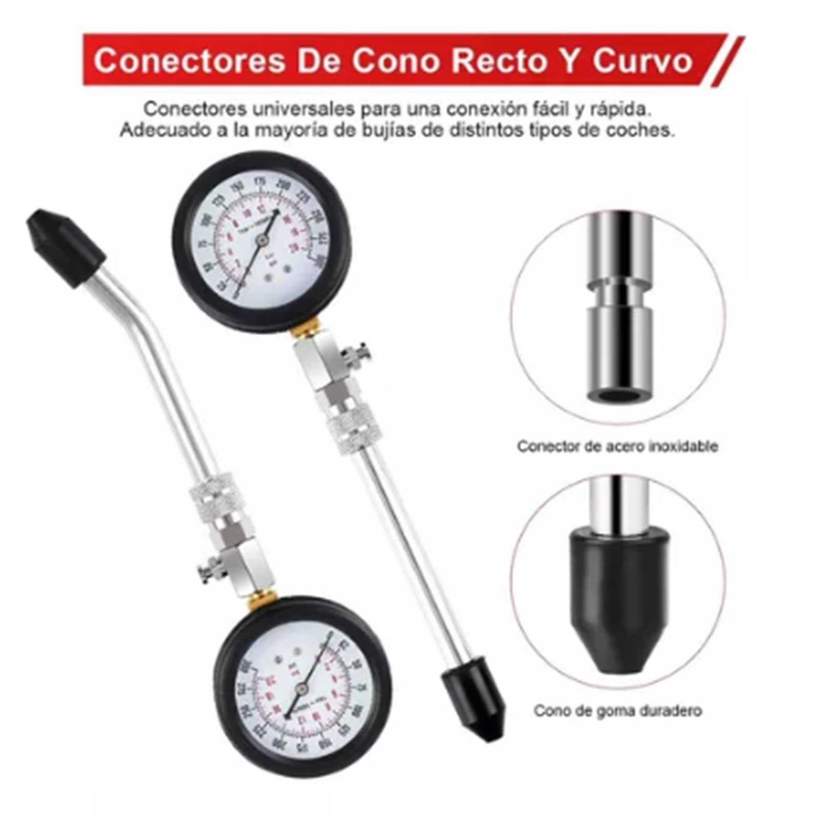 Deosdum Cylinder Pressure Gauge Compressed Gasoline Engine Automobile Motorcycle Mounting Accessories