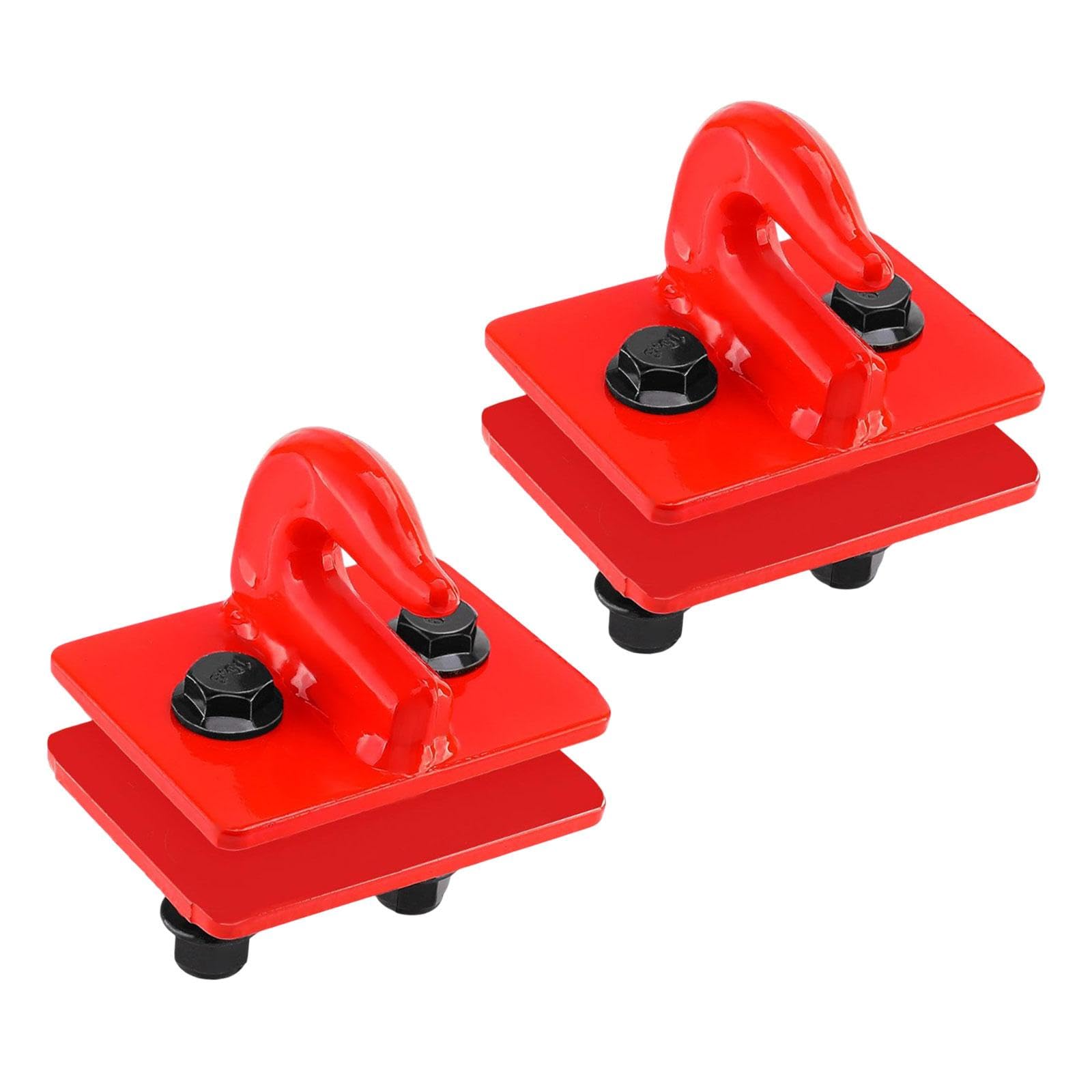 MYCENSE 2 Pieces Tractor Bucket Grab Hook, Vehicle Towing Hanger,Sturdy,Auto Repair Part,Tow Hook Mount 3/8 for Tractor Bucket, Red