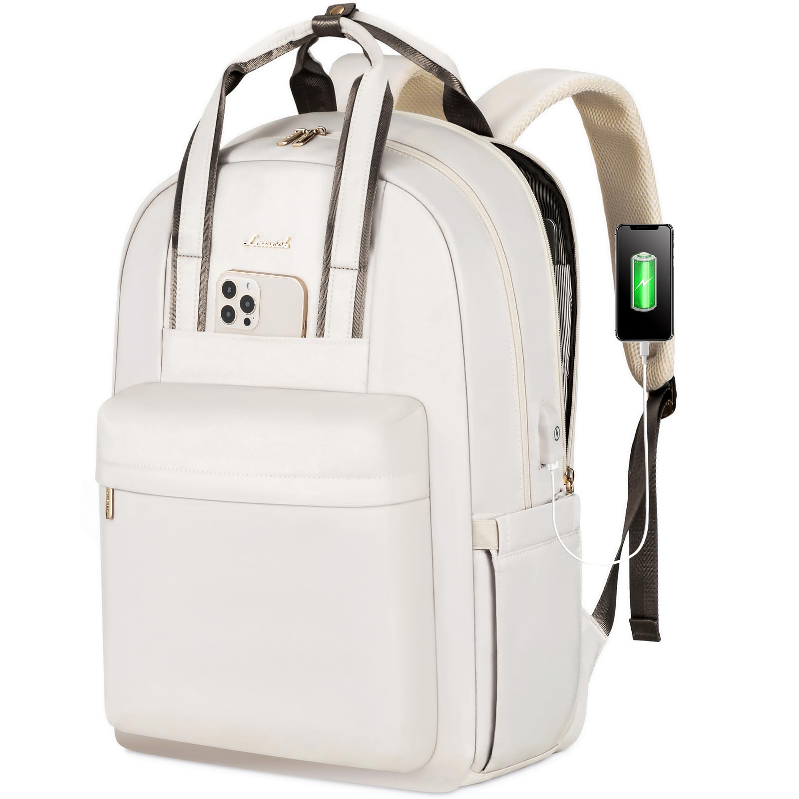 LOVEVOOK Laptop Backpack for Women, 17 Inch Travel Laptop Bag with USB Port, Waterproof Computer Backpack Purse for Work Teacher Nurse, Durable Casual Daypack