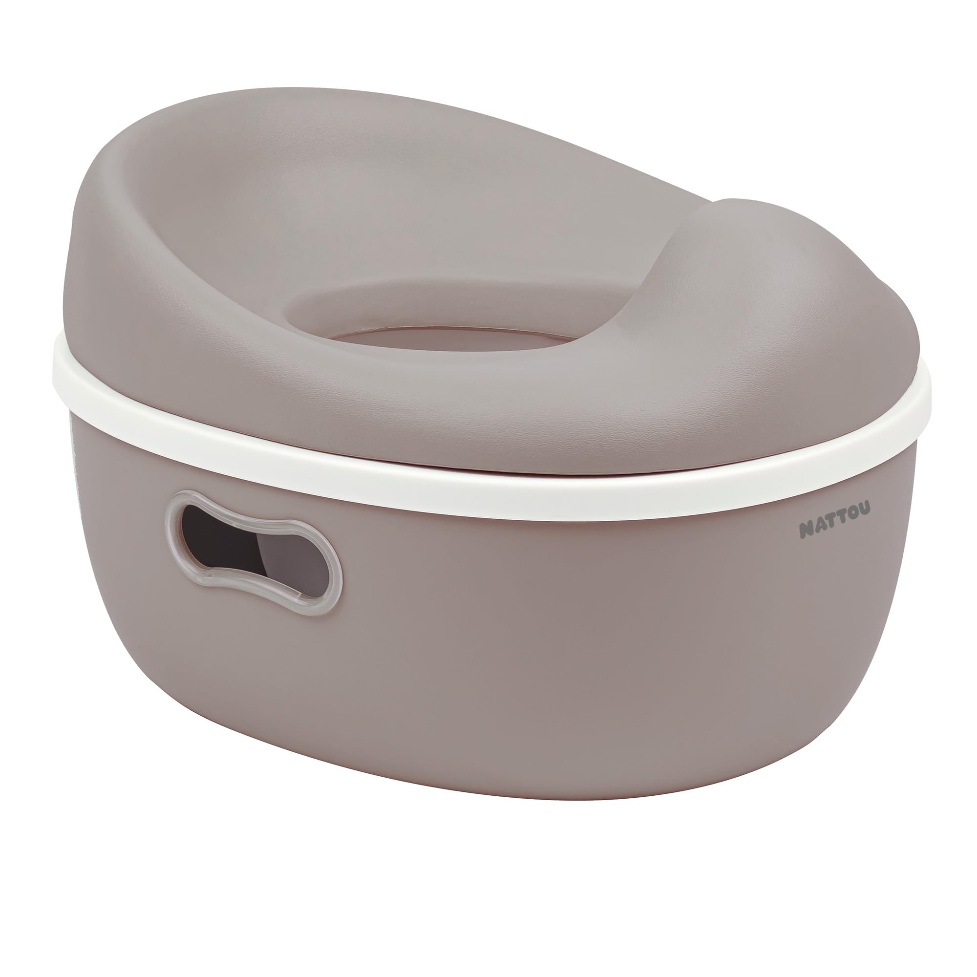 Nattou Babytopf 3in1, Töpfchen + Hocker + Toilettensitz für Kinder, Einfaches Toilettentraining, Ca. 34 cm, Ab ca. 18 Monate bis ca. 4 Jahre, Care, ABS/EVA, Taupe