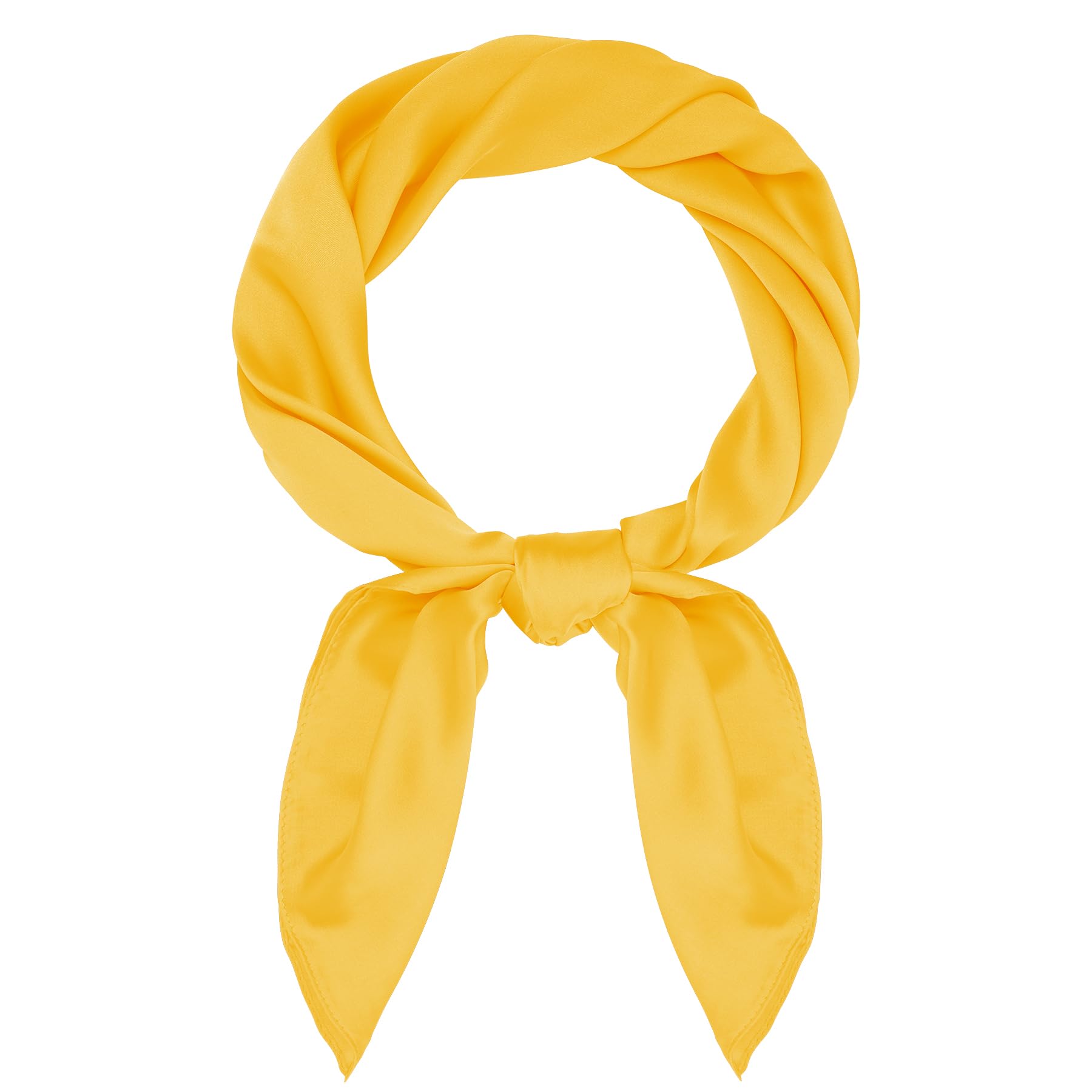 Pistha Satin Scarf Square Scarf Neck Hair Scarf Handkerchief Bandanas for Women Men Girls Boys Costume Accessory 27.5 inch: Yellow