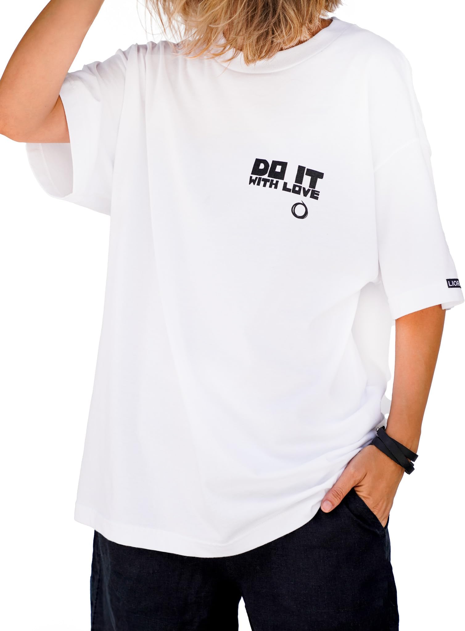 REDMAN'S White Cotton Tshirt - Womens Basic Tee Shirts for Women Loose Fit, Oversized Boyfriend Shirts for Women, USA Made