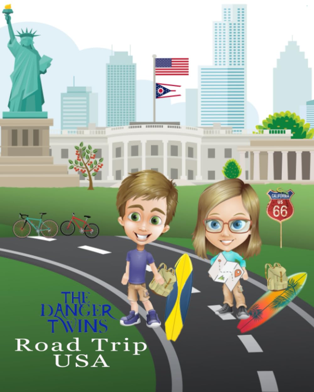 The Danger Twins - Learn to Write - Road Trip USA: A Print Handwriting Workbook with Blank Dotted Lines for Kids to Write Stories About Their Travel ... Sentences. (The Danger Twins Writing Series)