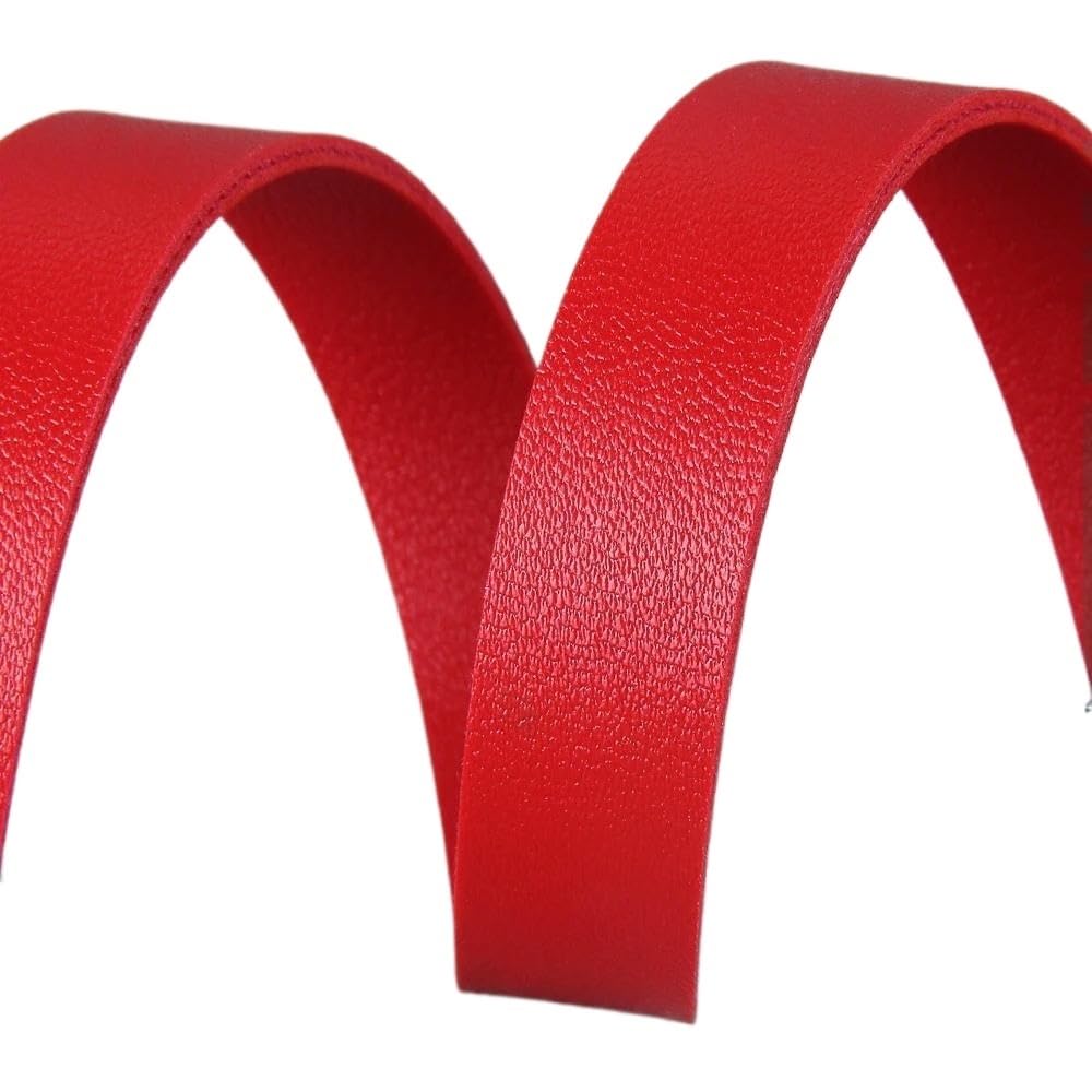 Sznurek do naszyjników, Sznurek ze sztucznej skóry wielokolorowy, szerokość 10-25 mm, 18 m, do samodzielnego wykonania biżuterii(Red,Width 15mm)